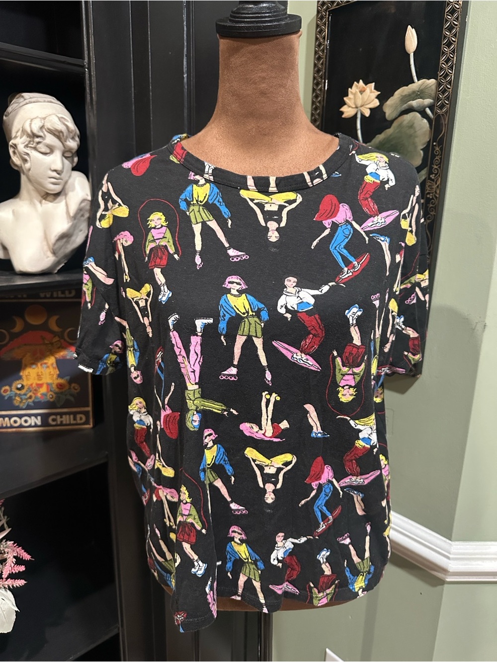 Zara Active Girl Cartoon Print Boxy Tee – Size Small